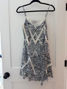1. State Black and Cream Geometric Slip Dress